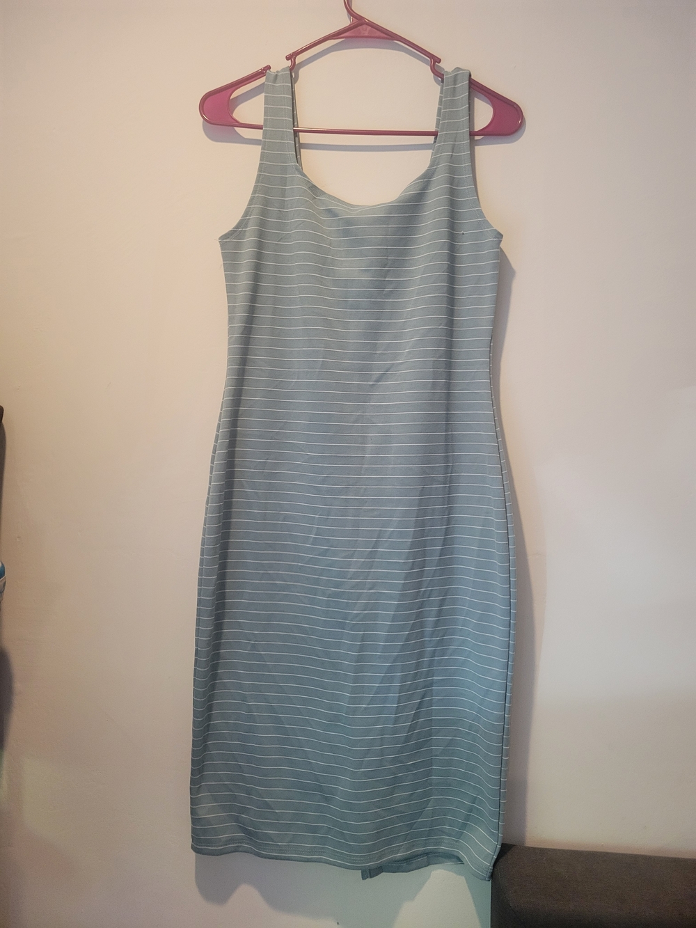 Classic Striped Tank Dress in Light Blue